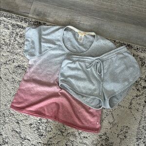 Lucky Brand Gray and Pink Ombre Lounge Set—-Size: Small